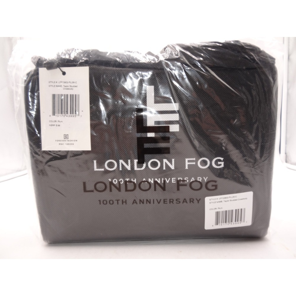 London Fog Taylor Studded Crossbody Bag Purse in Plum with Dustbag, NWT‎ - Picture 4 of 9